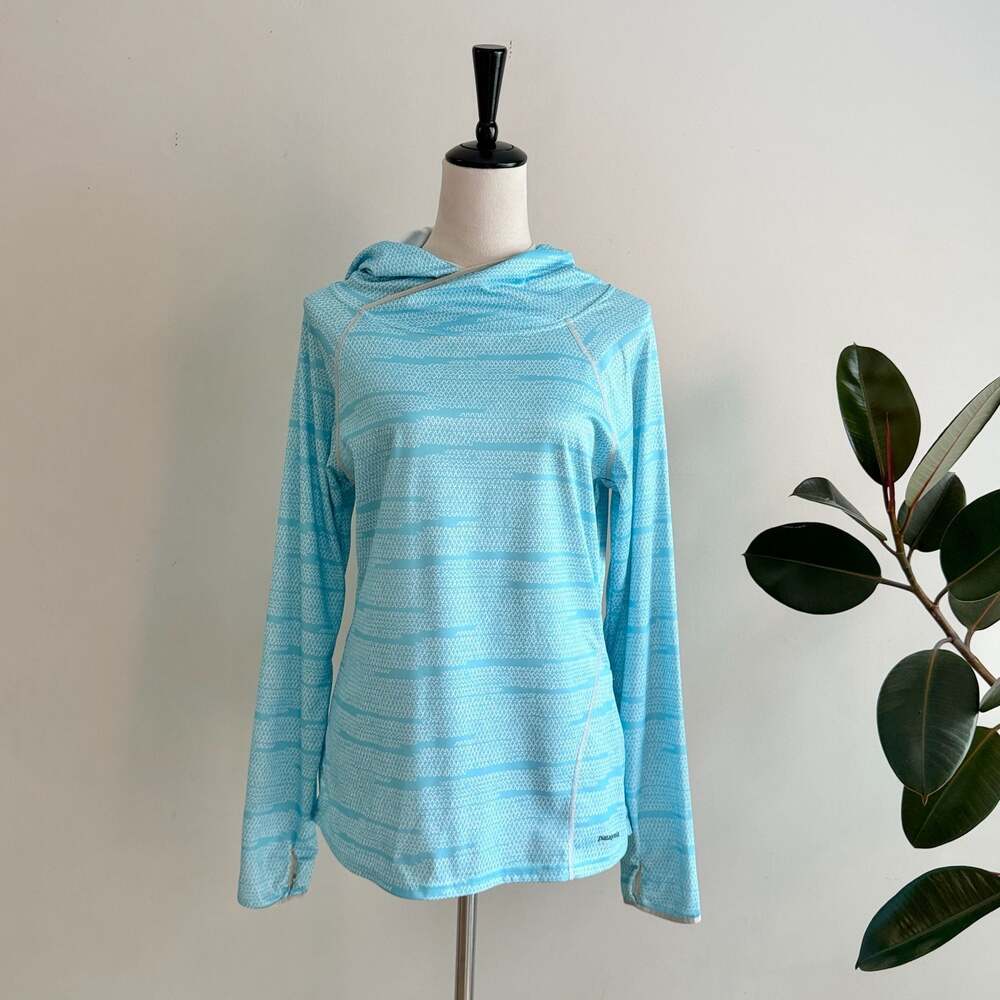 Patagonia Women's Sunshade Hoody Blue Stripe Size M